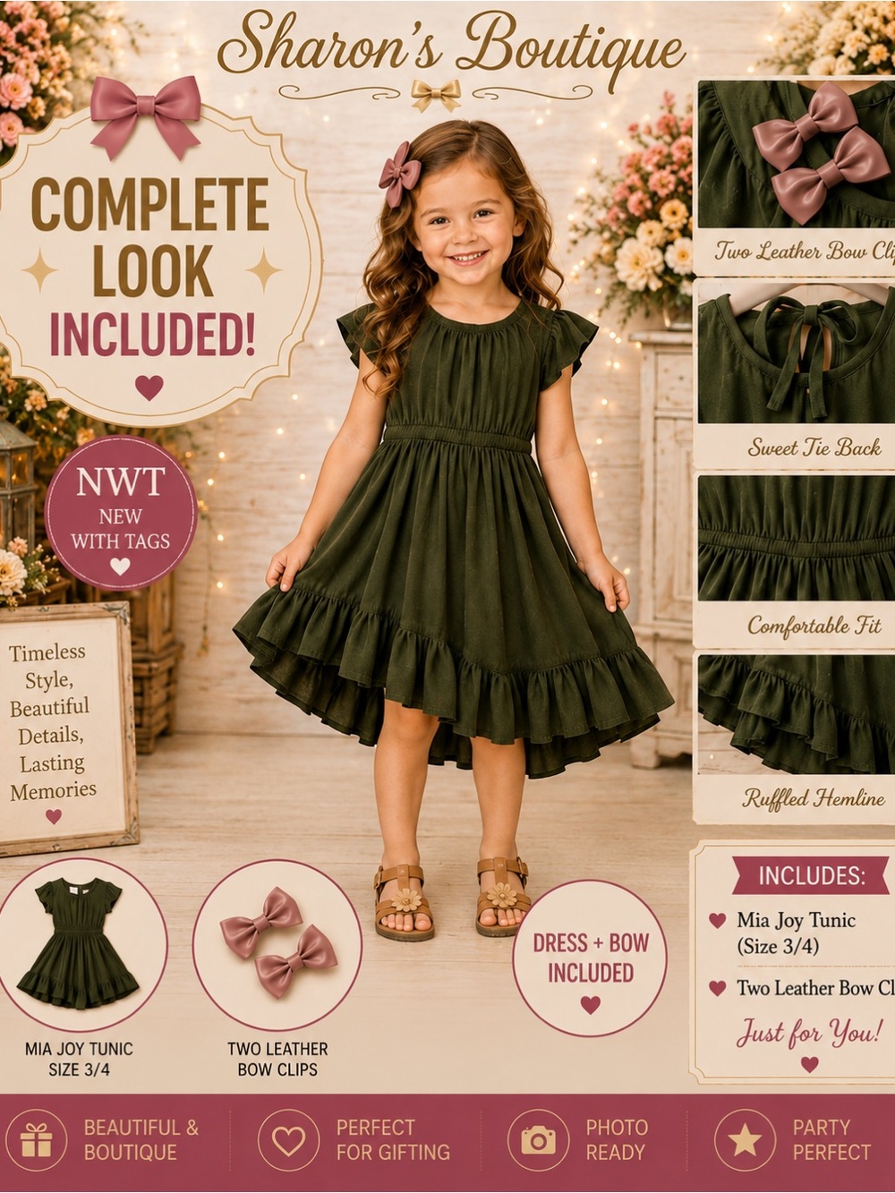 🍃 Mia Joy Boutique Dress – New With Tags – Size